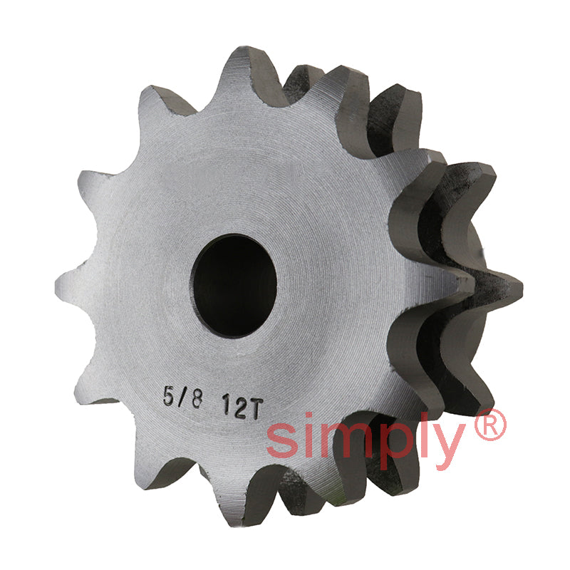 12 Tooth 10B Duplex Pilot Bore Sprocket for 5/8 inch Pitch Chain