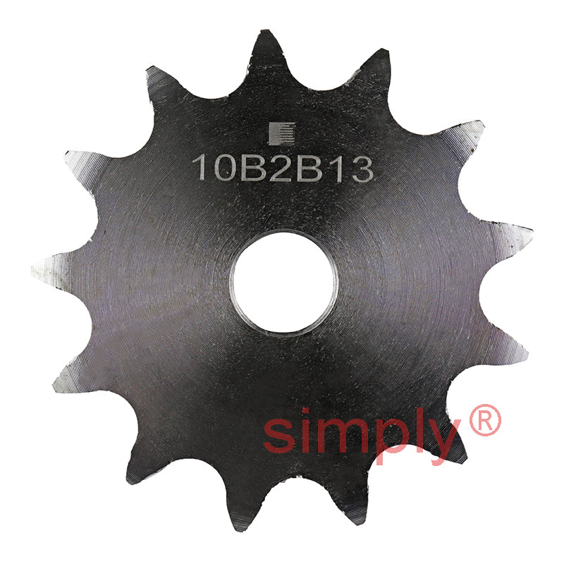 13 Tooth 10B Duplex Pilot Bore Sprocket for 5/8 inch Pitch Chain