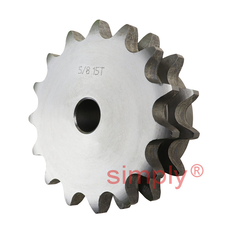 15 Tooth 10B Duplex Pilot Bore Sprocket for 5/8 inch Pitch Chain