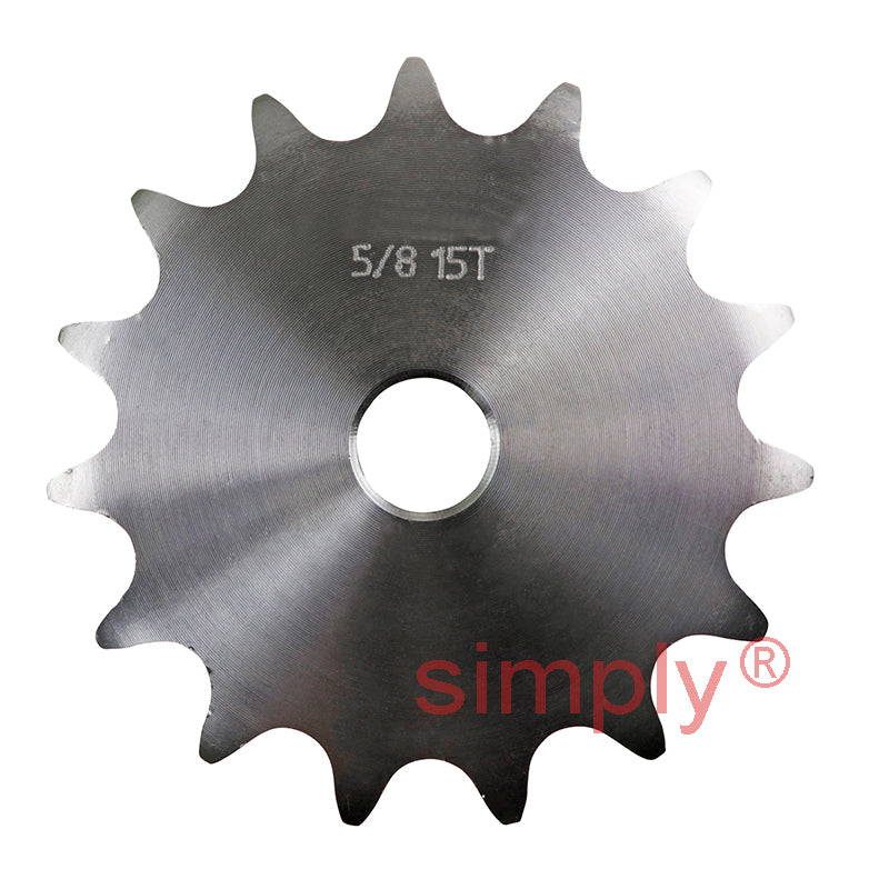 15 Tooth 10B Duplex Pilot Bore Sprocket for 5/8 inch Pitch Chain