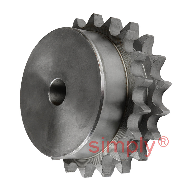 19 Tooth 10B Duplex Pilot Bore Sprocket for 5/8 inch Pitch Chain