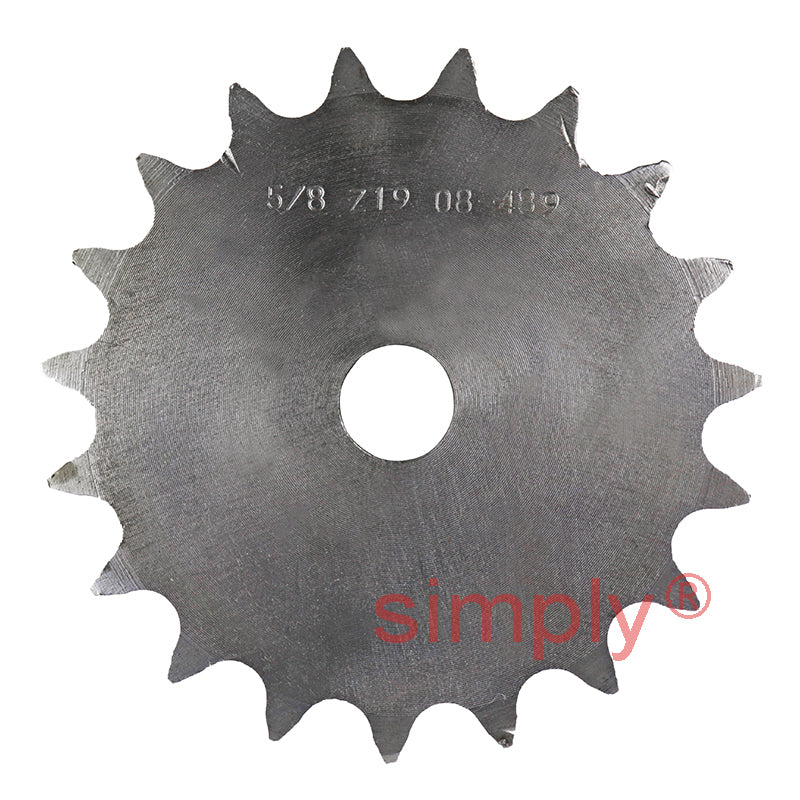 19 Tooth 10B Duplex Pilot Bore Sprocket for 5/8 inch Pitch Chain