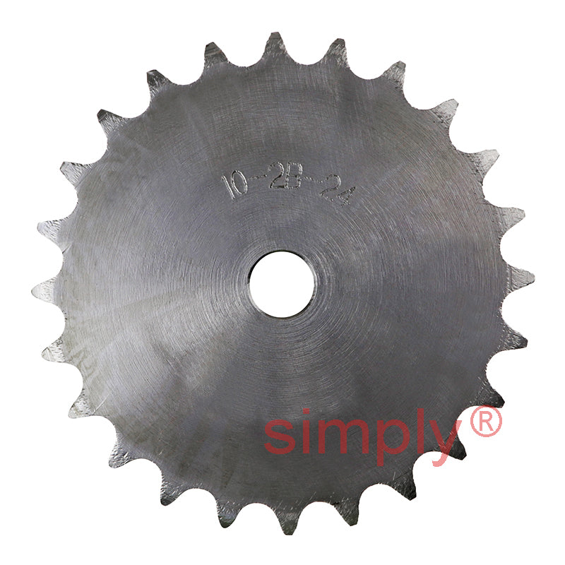 24 Tooth 10B Duplex Pilot Bore Sprocket for 5/8 inch Pitch Chain