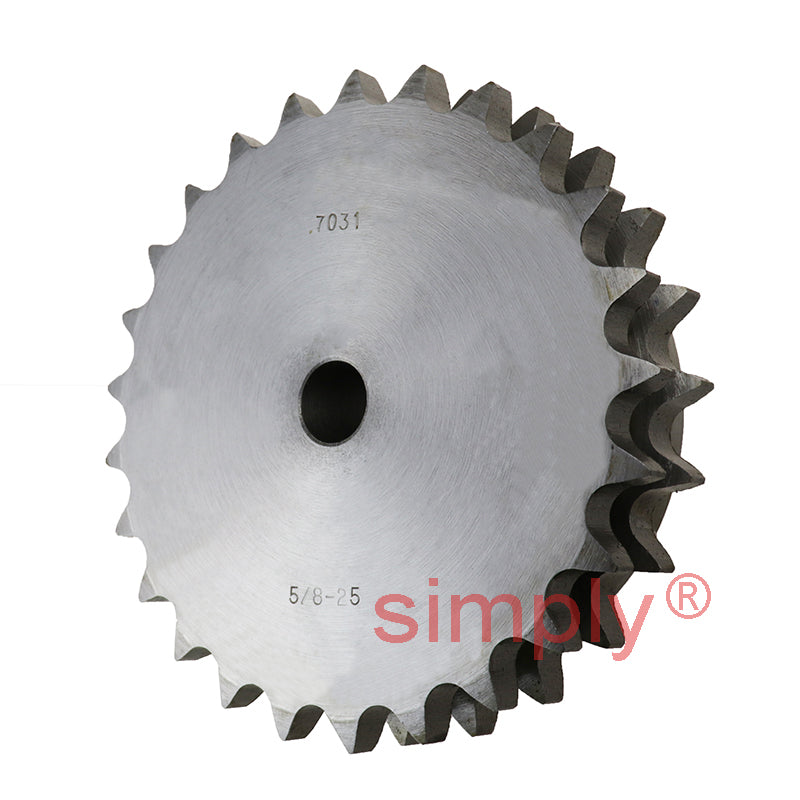 25 Tooth 10B Duplex Pilot Bore Sprocket for 5/8 inch Pitch Chain