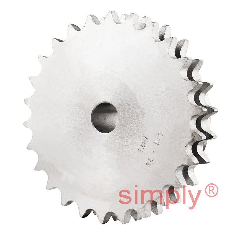 26 Tooth 10B Duplex Pilot Bore Sprocket for 5/8 inch Pitch Chain