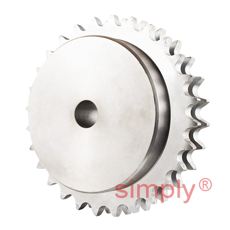 28 Tooth 10B Duplex Pilot Bore Sprocket for 5/8 inch Pitch Chain