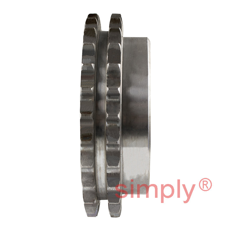 28 Tooth 10B Duplex Pilot Bore Sprocket for 5/8 inch Pitch Chain