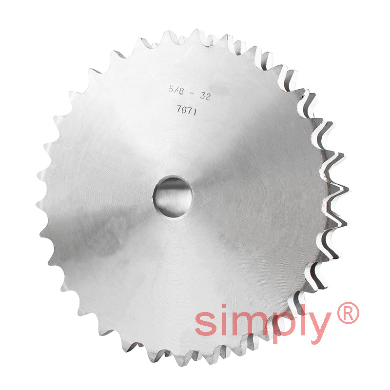 32 Tooth 10B Duplex Pilot Bore Sprocket for 5/8 inch Pitch Chain
