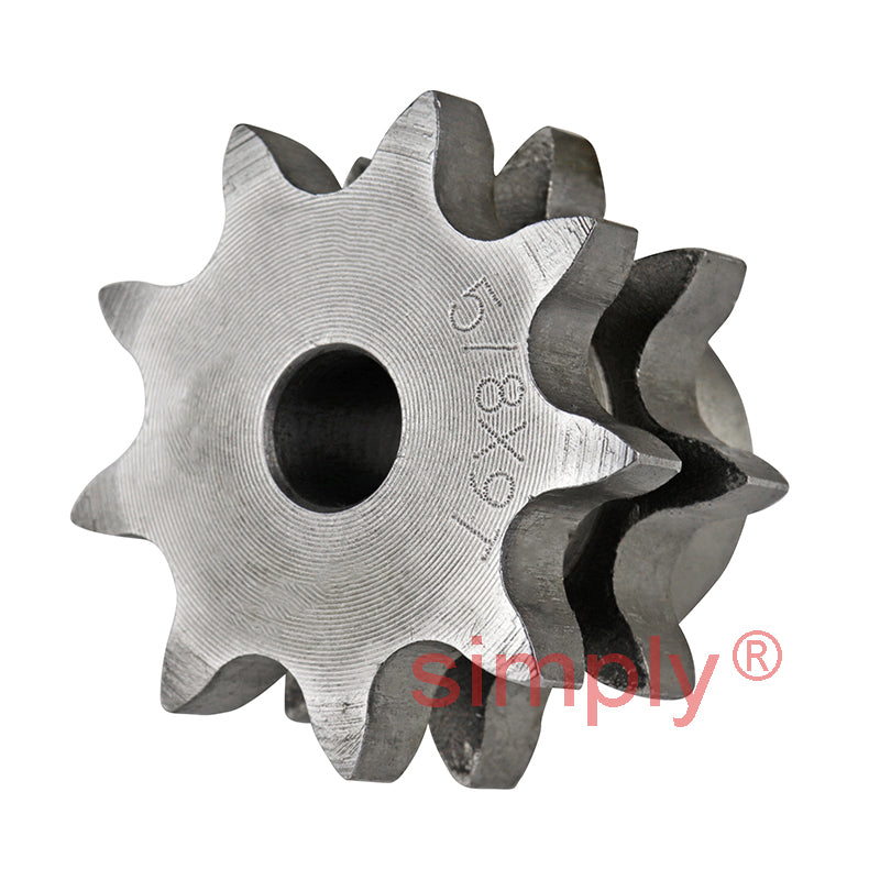 9 Tooth 10B Duplex Pilot Bore Sprocket for 5/8 inch Pitch Chain