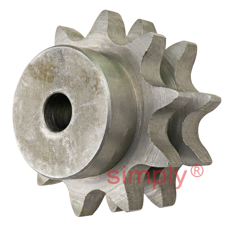 10 Tooth 12B Duplex Pilot Bore Sprocket for 3/4 inch Pitch Chain