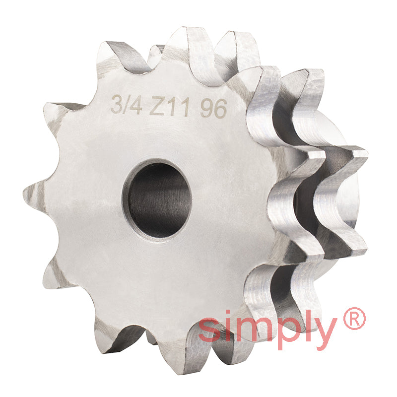 11 Tooth 12B Duplex Pilot Bore Sprocket for 3/4 inch Pitch Chain