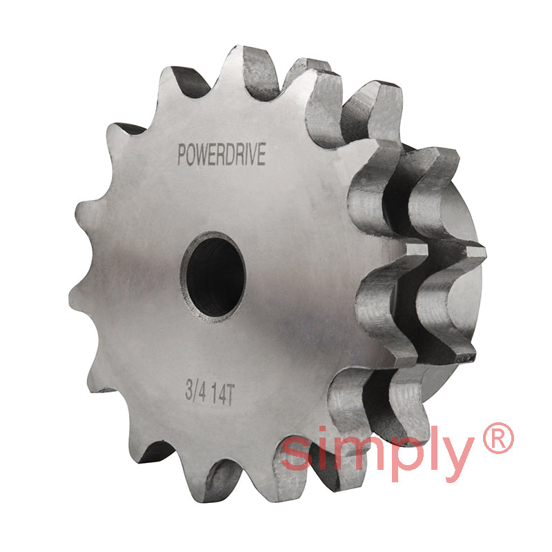 14 Tooth 12B Duplex Pilot Bore Sprocket for 3/4 inch Pitch Chain