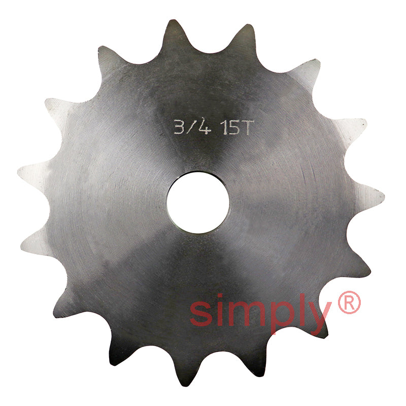 15 Tooth 12B Duplex Pilot Bore Sprocket for 3/4 inch Pitch Chain