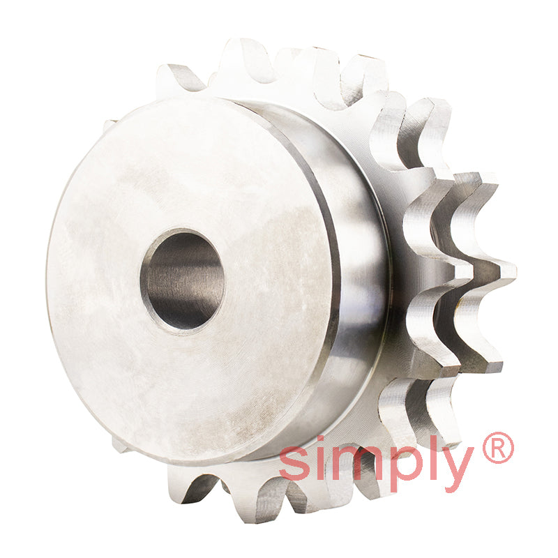 16 Tooth 12B Duplex Pilot Bore Sprocket for 3/4 inch Pitch Chain