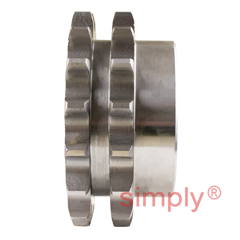 16 Tooth 12B Duplex Pilot Bore Sprocket for 3/4 inch Pitch Chain