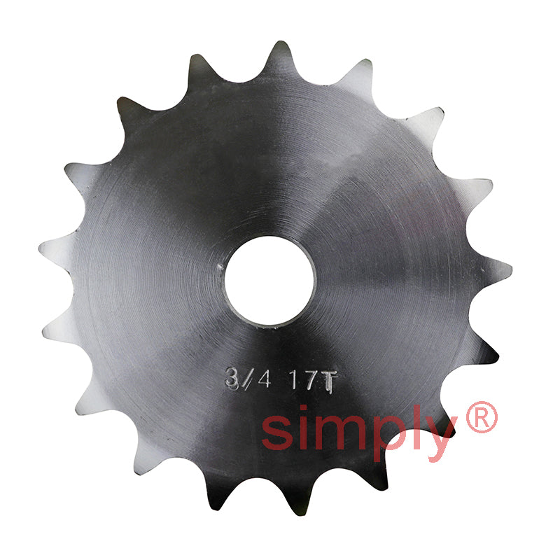 17 Tooth 12B Duplex Pilot Bore Sprocket for 3/4 inch Pitch Chain