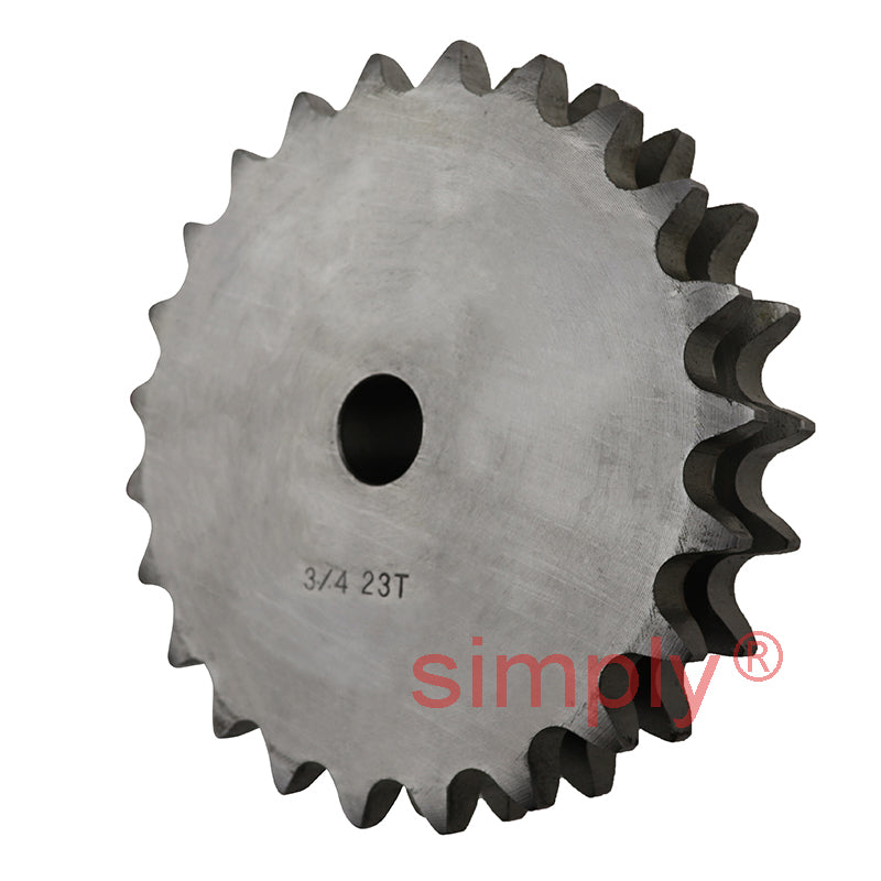23 Tooth 12B Duplex Pilot Bore Sprocket for 3/4 inch Pitch Chain