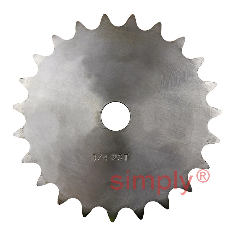 23 Tooth 12B Duplex Pilot Bore Sprocket for 3/4 inch Pitch Chain