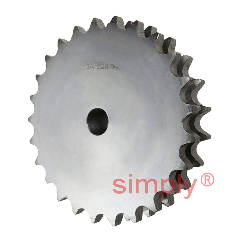 25 Tooth 12B Duplex Pilot Bore Sprocket for 3/4 inch Pitch Chain