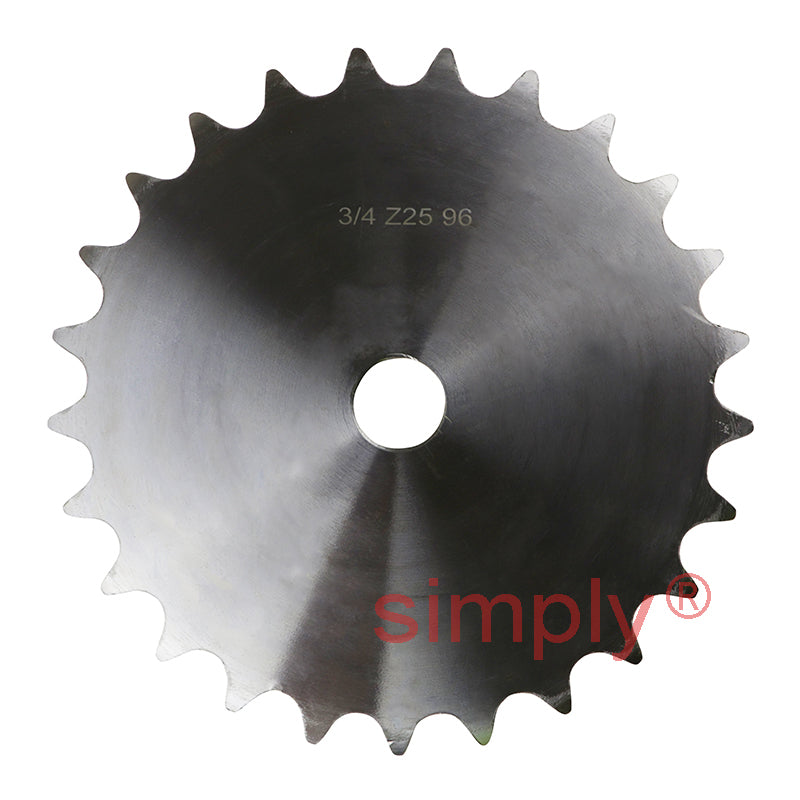 25 Tooth 12B Duplex Pilot Bore Sprocket for 3/4 inch Pitch Chain