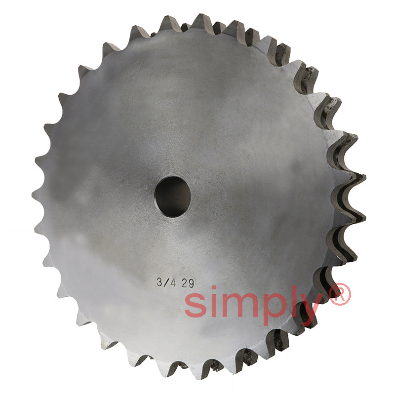 29 Tooth 12B Duplex Pilot Bore Sprocket for 3/4 inch Pitch Chain