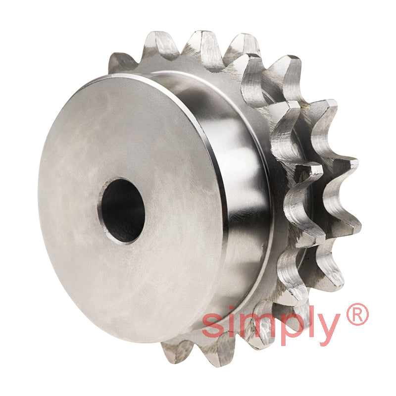 17 Tooth ANSI/ASA50 Duplex Pilot Bore Sprocket for 5/8 inch Pitch Chain