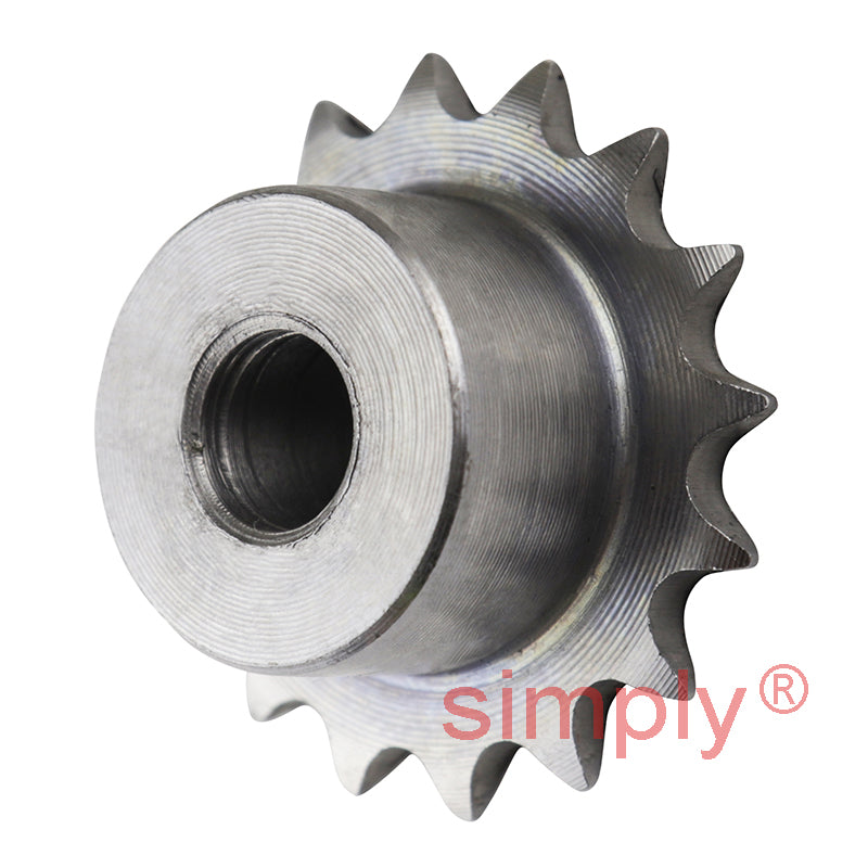 16 Tooth 04B Simplex Pilot Bore Sprocket for 6mm Pitch Chain
