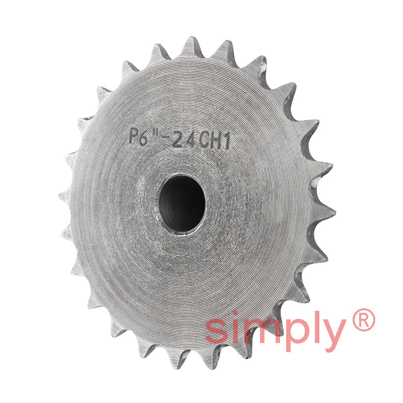 24 Tooth 04B Simplex Pilot Bore Sprocket for 6mm Pitch Chain