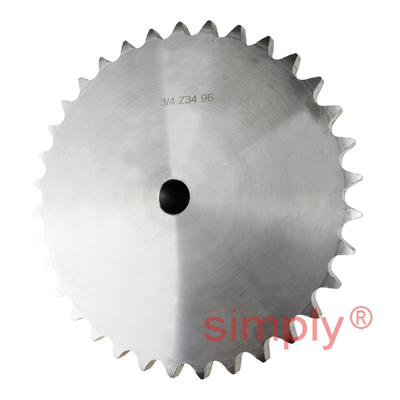 34 Tooth 12B Simplex Pilot Bore Sprocket for 3/4 inch Pitch Chain