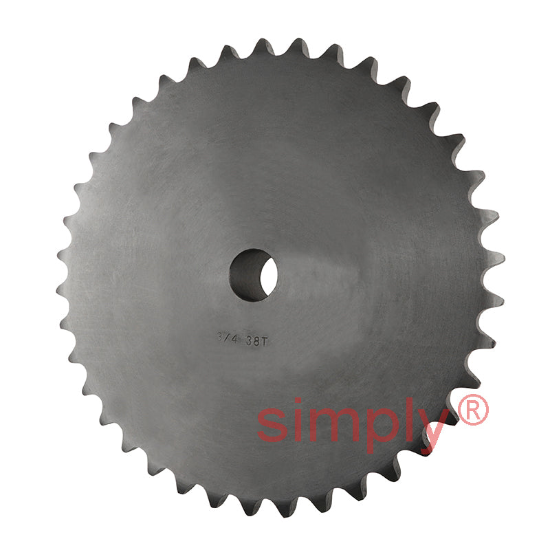 38 Tooth 12B Simplex Pilot Bore Sprocket for 3/4 inch Pitch Chain