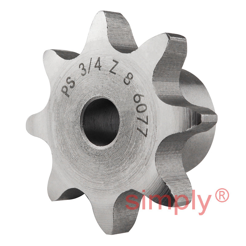 8 Tooth 12B Simplex Pilot Bore Sprocket for 3/4 inch Pitch Chain