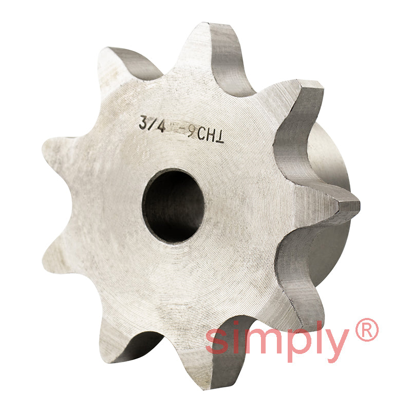 9 Tooth 12B Simplex Pilot Bore Sprocket for 3/4 inch Pitch Chain