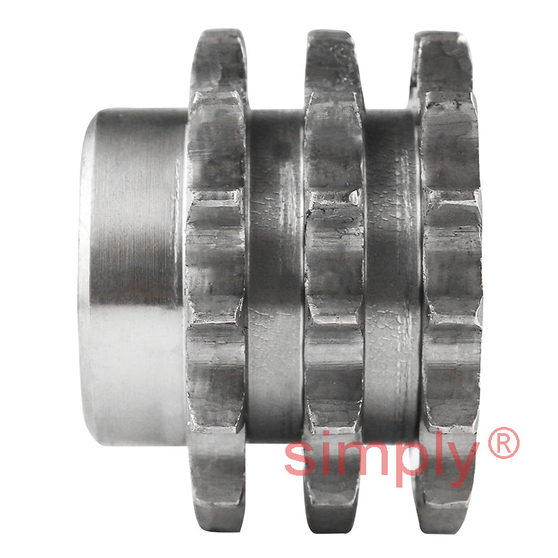 14 Tooth 06B Triplex Pilot Bore Sprocket for 3/8 inch Pitch Chain