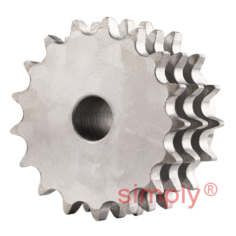 17 Tooth 06B Triplex Pilot Bore Sprocket for 3/8 inch Pitch Chain