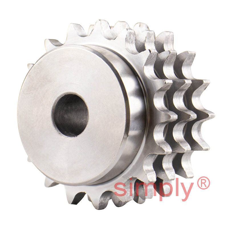 17 Tooth 06B Triplex Pilot Bore Sprocket for 3/8 inch Pitch Chain