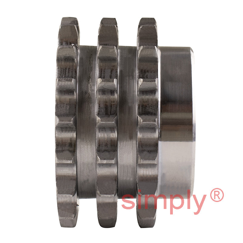 17 Tooth 06B Triplex Pilot Bore Sprocket for 3/8 inch Pitch Chain