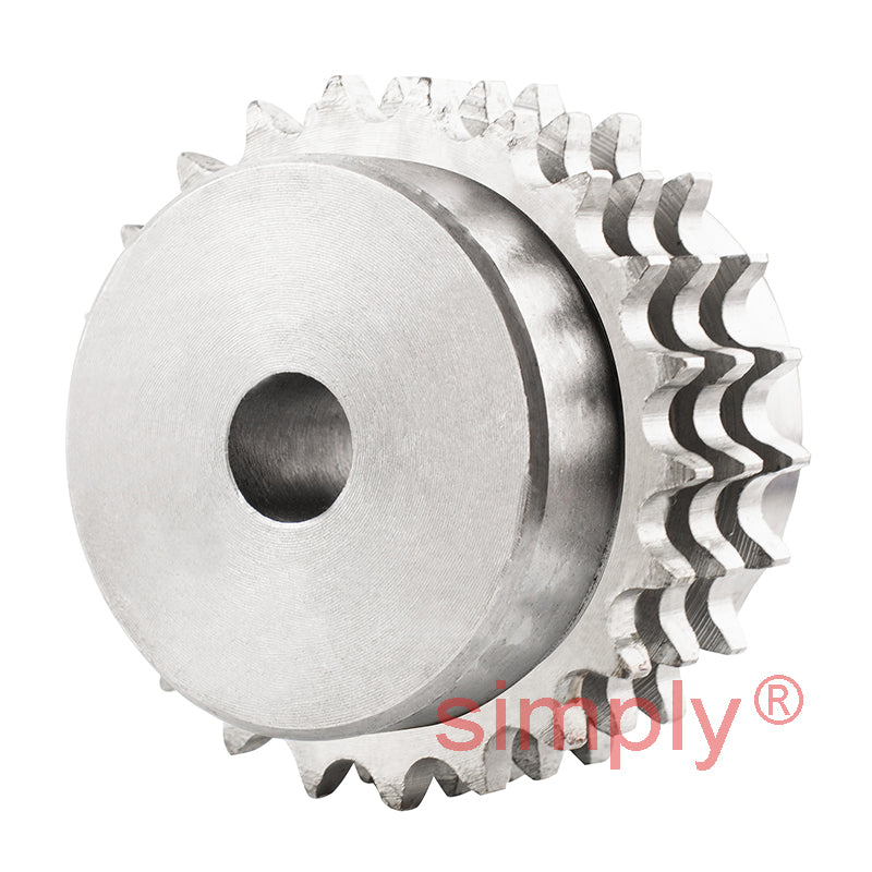 22 Tooth 06B Triplex Pilot Bore Sprocket for 3/8 inch Pitch Chain