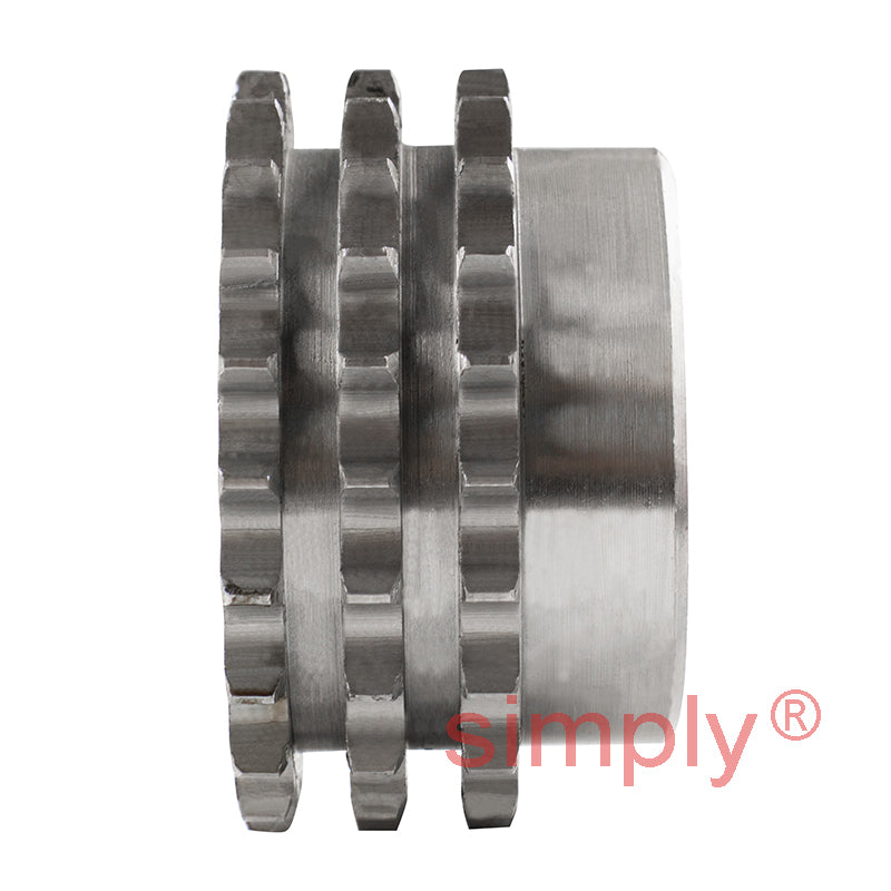 22 Tooth 06B Triplex Pilot Bore Sprocket for 3/8 inch Pitch Chain