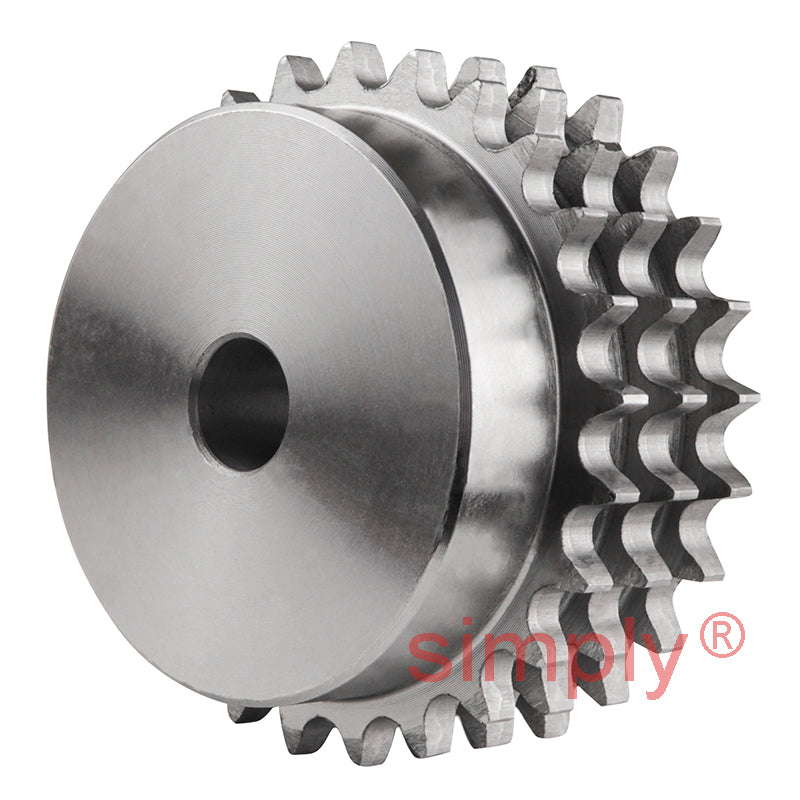 24 Tooth 06B Triplex Pilot Bore Sprocket for 3/8 inch Pitch Chain
