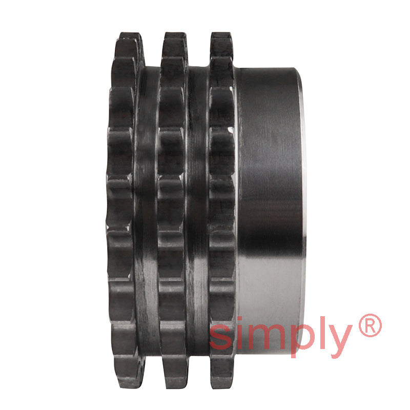 24 Tooth 06B Triplex Pilot Bore Sprocket for 3/8 inch Pitch Chain