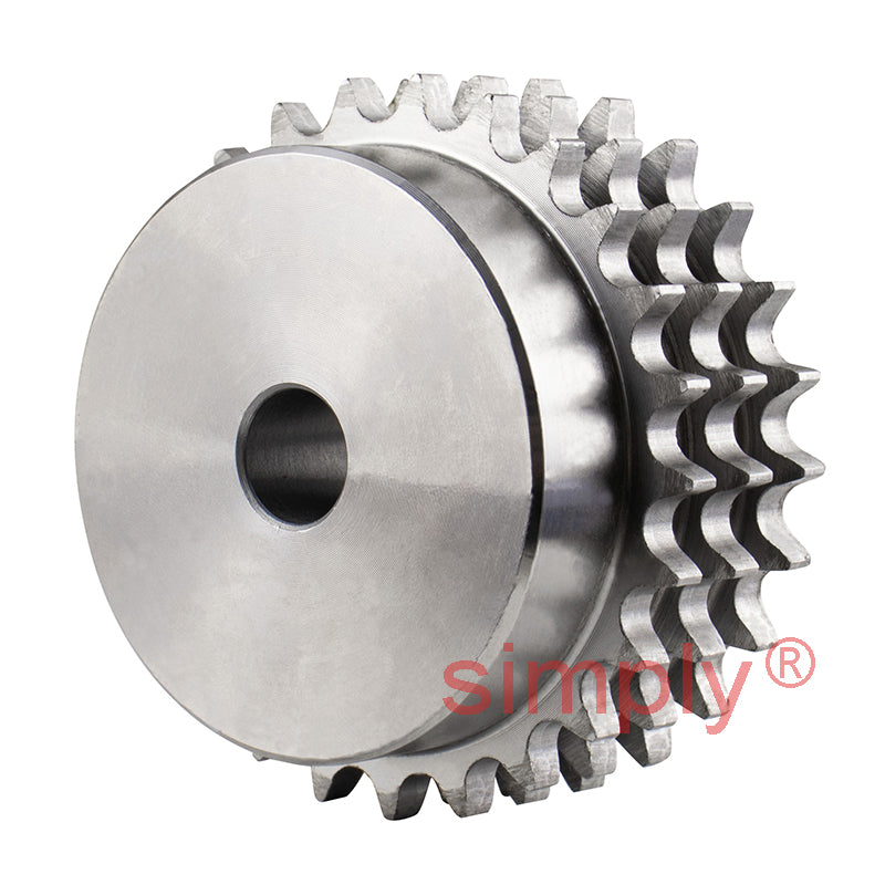 25 Tooth 06B Triplex Pilot Bore Sprocket for 3/8 inch Pitch Chain