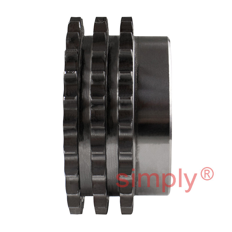 25 Tooth 06B Triplex Pilot Bore Sprocket for 3/8 inch Pitch Chain