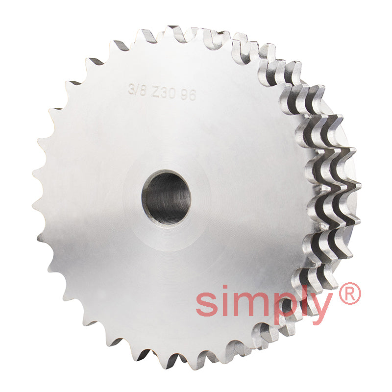 30 Tooth 06B Triplex Pilot Bore Sprocket for 3/8 inch Pitch Chain