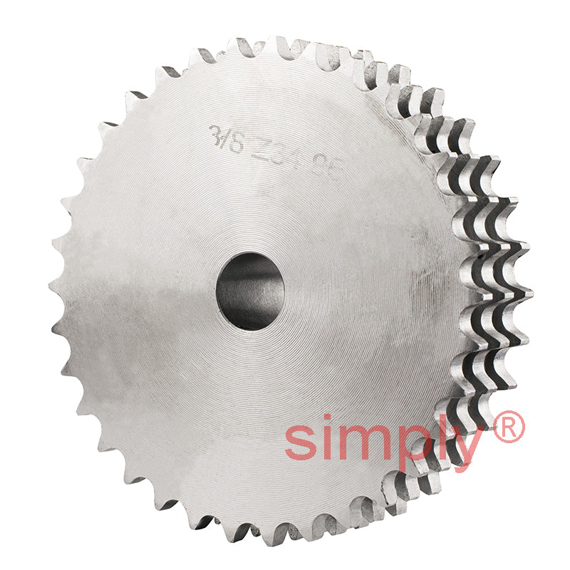 34 Tooth 06B Triplex Pilot Bore Sprocket for 3/8 inch Pitch Chain