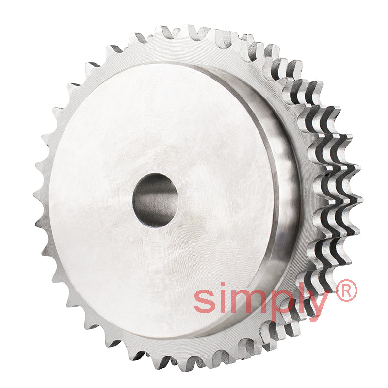 34 Tooth 06B Triplex Pilot Bore Sprocket for 3/8 inch Pitch Chain