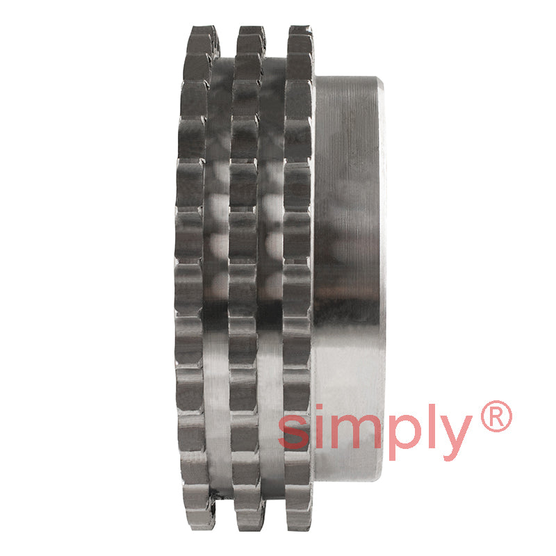 34 Tooth 06B Triplex Pilot Bore Sprocket for 3/8 inch Pitch Chain