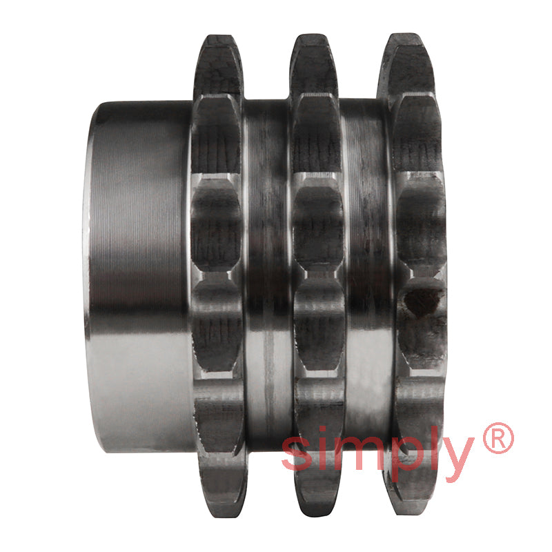 17 Tooth 08B Triplex Pilot Bore Sprocket for 1/2 inch Pitch Chain