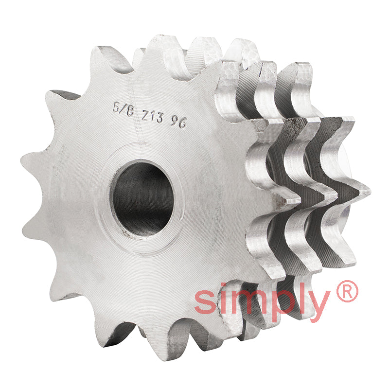 13 Tooth 10B Triplex Pilot Bore Sprocket for 5/8 inch Pitch Chain