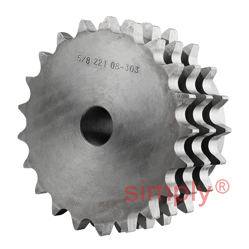 21 Tooth 10B Triplex Pilot Bore Sprocket for 5/8 inch Pitch Chain