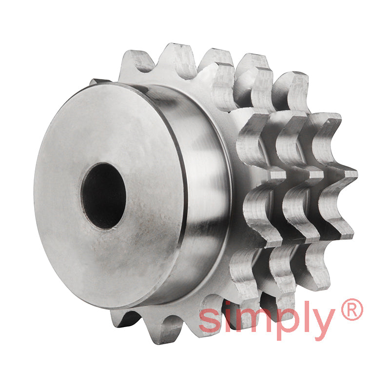 15 Tooth 12B Triplex Pilot Bore Sprocket for 3/4 inch Pitch Chain